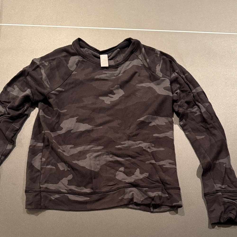 Athleta Kids Black Camo Sweatshirt